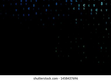 Dark Blue, Yellow vector pattern with EUR, JPY, GBP. Blurred design in with symbols of EUR, JPY, GBP. Best design for your ad, poster, banner of money.