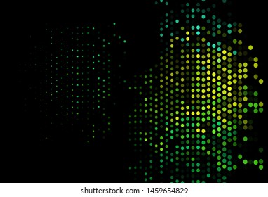 Dark Blue, Yellow vector pattern with spheres. Blurred bubbles on abstract background with colorful gradient. Design for posters, banners.