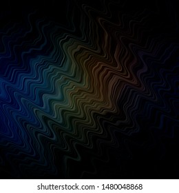 Dark Blue, Yellow vector pattern with wry lines. Illustration in abstract style with gradient curved.  Best design for your ad, poster, banner.