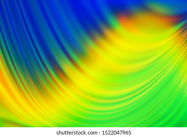 Dark Blue, Yellow vector pattern with wave shapes. Colorful abstract illustration with gradient lines. Pattern for your business design.