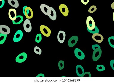 Dark Blue, Yellow vector pattern with spheres. Modern abstract illustration with colorful water drops. Pattern of water, rain drops.