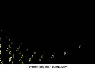 Dark Blue, Yellow vector pattern with music elements. Decorative design in abstract style with music shapes. Pattern for school ad, booklets.