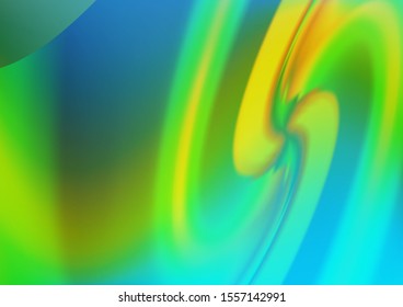 Dark Blue, Yellow vector pattern with bent ribbons. Creative geometric illustration in marble style with gradient. Brand new design for your ads, poster, banner.