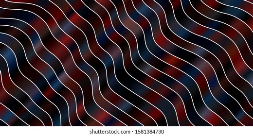 Dark Blue, Yellow vector pattern with lines. Bright illustration with gradient circular arcs. Pattern for business booklets, leaflets