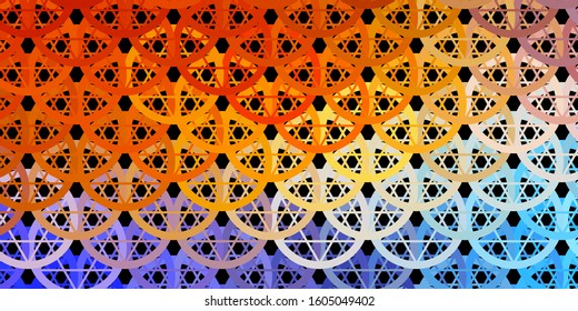 Dark Blue, Yellow vector pattern with magic elements. Abstract illustration with gothic gradient shapes. Best design halloween events.