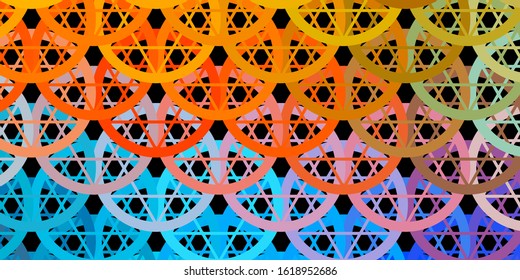 Dark Blue, Yellow vector pattern with magic elements. Abstract illustration with gothic gradient shapes. Design for magic, spiritual events.