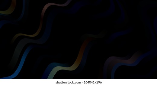 Dark Blue, Yellow vector pattern with wry lines. Bright illustration with gradient circular arcs. Pattern for ads, commercials.