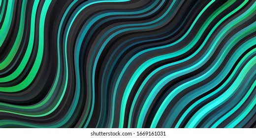 Dark Blue, Yellow vector pattern with curved lines. Gradient illustration in simple style with bows. Template for your UI design.