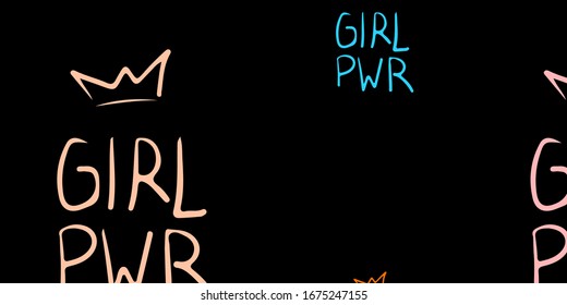 Dark Blue, Yellow vector pattern with feminism elements. Simple design in abstract style with women’s rights activism. Design for International Women’s Day.