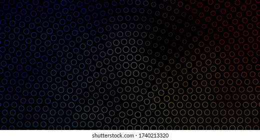 Dark Blue, Yellow vector pattern with spheres. Abstract colorful disks on simple gradient background. Pattern for websites.