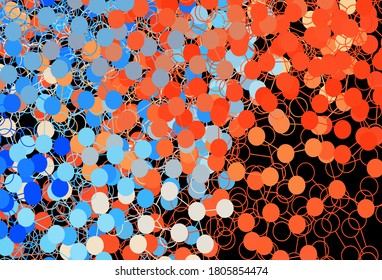 Dark Blue, Yellow vector pattern with spheres. Beautiful colored illustration with blurred circles in nature style. Pattern for ads, leaflets.