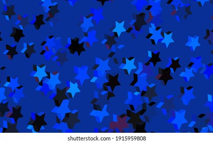 Dark Blue, Yellow vector pattern with christmas stars. Glitter abstract illustration with colored stars. Pattern for astronomy websites.