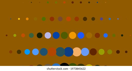 Dark Blue, Yellow vector pattern with spheres. Illustration with set of shining colorful abstract spheres. Design for your commercials.