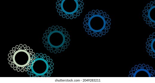 Dark blue, yellow vector pattern with coronavirus elements. Colorful abstract illustration with gradient medical shapes. Simple design against epidemic information.