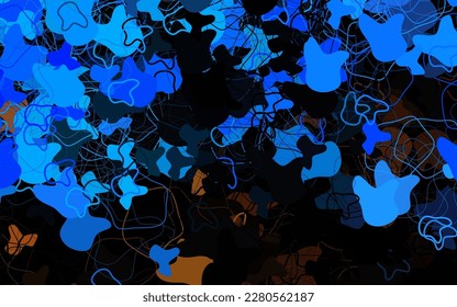 Dark Blue, Yellow vector pattern with random forms. Decorative design in abstract style with random forms. Elegant design for wallpapers.