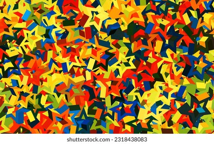 Dark Blue, Yellow vector pattern with christmas stars. Blurred decorative design in simple style with stars. Template for cosmic backgrounds.