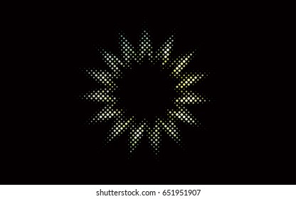 Dark Blue, Yellow vector pattern with colored spheres. Geometric sample of repeating circles on white background in halftone style.
