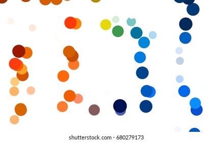 Dark Blue, Yellow vector pattern with colored spheres. Geometric sample of repeating circles on white background in halftone style.