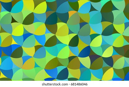 Dark Blue, Yellow vector pattern with colored spheres. Geometric sample of repeating circles on white background in halftone style.