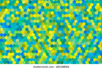 Dark Blue, Yellow vector pattern. Hexagonal template. Geometric sample. Repeating hexagon shapes. Brand-New texture for your design. Pattern can be used for background