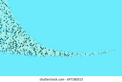 Dark Blue, Yellow vector pattern with colored spheres. Geometric sample of repeating circles on white background in halftone style.