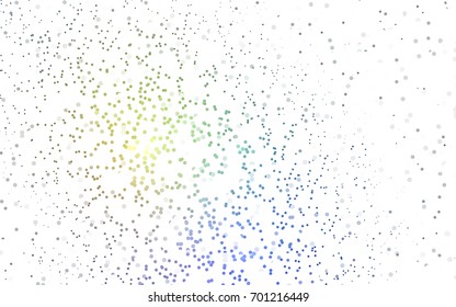Dark Blue, Yellow vector pattern with colored spheres. Geometric sample of repeating circles on white background in halftone style.