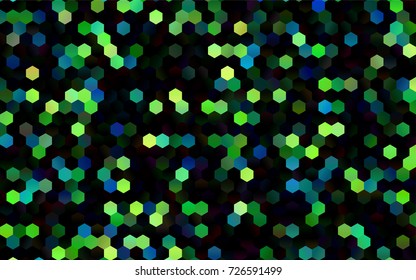Dark Blue, Yellow vector pattern. Hexagonal template. Geometric sample. Repeating hexagon shapes. Brand-New texture for your design. Pattern can be used for background