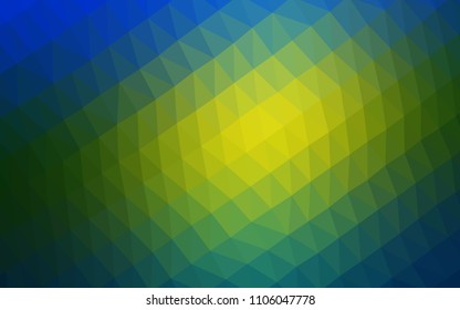 Dark Blue, Yellow vector polygon abstract layout. An elegant bright illustration with gradient. The best triangular design for your business.