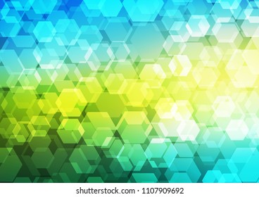 Dark Blue, Yellow vector polygon abstract template. Geometric illustration in Origami style with gradient.  The template can be used as a background for cell phones.