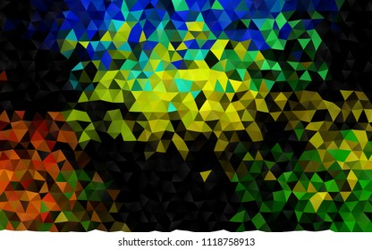 Dark Blue, Yellow vector polygon abstract background. Colorful illustration in abstract style with gradient. Brand new design for your business.