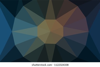Dark Blue, Yellow vector polygon abstract layout with a gem in a centre. Elegant polygonal illustration with gradient. Template for cell phone's backgrounds.