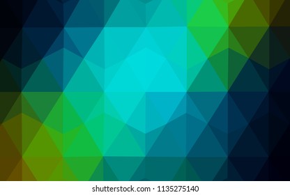 Dark Blue, Yellow vector polygon abstract layout. Creative geometric illustration in Origami style with gradient. Best triangular design for your business.