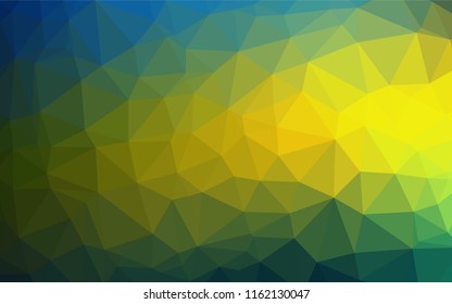 Dark Blue, Yellow vector polygon abstract background. Creative geometric illustration in Origami style with gradient. The best triangular design for your business.
