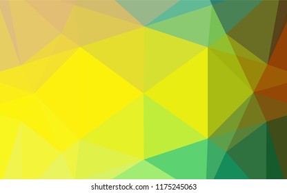 Dark Blue, Yellow vector polygon abstract backdrop. A sample with polygonal shapes. A new texture for your design.