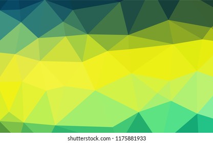 Dark Blue, Yellow vector polygon abstract background. Triangular geometric sample with gradient.  The completely new template can be used for your brand book.