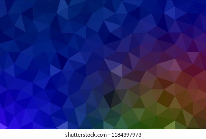 Dark Blue, Yellow vector polygon abstract backdrop. Shining polygonal illustration, which consist of triangles. Brand new style for your business design.