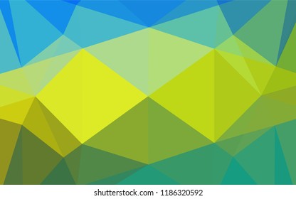 Dark Blue, Yellow vector polygon abstract background. Modern geometrical abstract illustration with gradient. The template can be used as a background for cell phones.