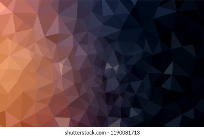 Dark Blue, Yellow vector polygon abstract backdrop. Shining colorful illustration with triangles. Completely new template for your banner.