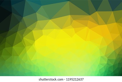 Dark Blue, Yellow vector polygon abstract layout. A sample with polygonal shapes. Triangular pattern for your business design.