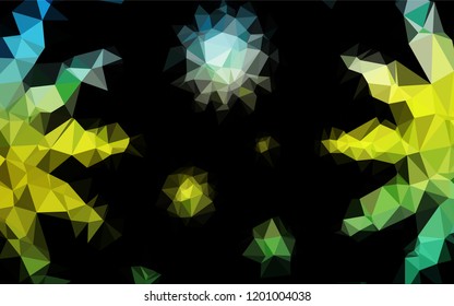 Dark Blue, Yellow vector polygon abstract backdrop. Colorful abstract illustration with gradient. Brand new style for your business design.