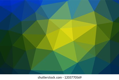 Dark Blue, Yellow vector polygon abstract backdrop. A completely new color illustration in a vague style. The completely new template can be used for your brand book.