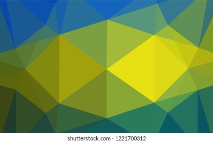 Dark Blue, Yellow vector polygon abstract background. Colorful abstract illustration with gradient. The polygonal design can be used for your web site.