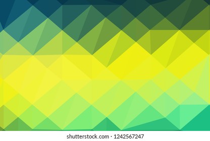 Dark Blue, Yellow vector polygon abstract backdrop. Shining colored illustration in a Brand new style. Template for your brand book.