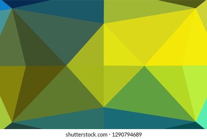 Dark Blue, Yellow vector polygon abstract background. Geometric illustration in Origami style with gradient.  Triangular pattern for your business design.