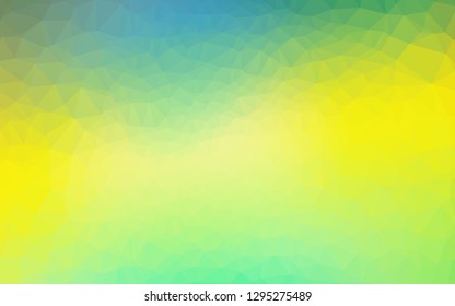 Dark Blue, Yellow vector polygon abstract backdrop. A vague abstract illustration with gradient. The best triangular design for your business.