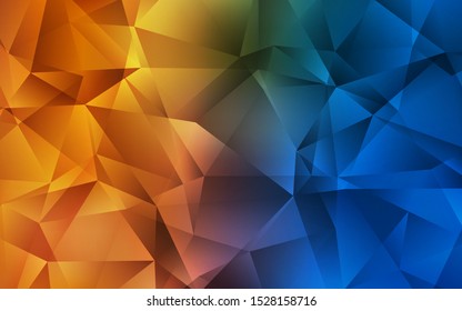 Dark Blue, Yellow vector polygon abstract background. Geometric illustration in Origami style with gradient.  Pattern for a brand book's backdrop.