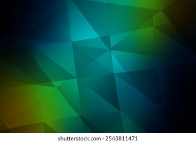 Azul-escuro, fundo abstrato do polígono vetorial amarelo. Ilustração geométrica criativa em estilo Origami com gradiente. Padrão texturizado para seus fundos.