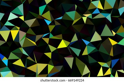 Dark Blue, Yellow vector polygon abstract pattern. Glitter abstract illustration with an elegant design. Brand-new design for your business.