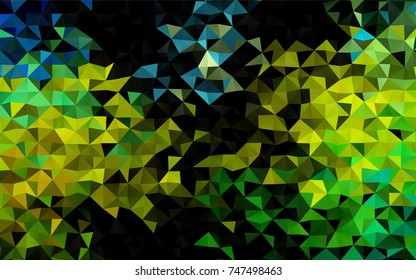 Dark Blue, Yellow vector polygon abstract background. Creative geometric illustration in Origami style with gradient. The elegant pattern can be used as part of a brand book.