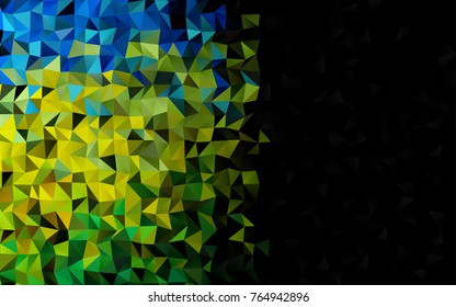 Dark Blue, Yellow vector polygon abstract pattern. Geometric illustration in Origami style with gradient.  The polygonal design can be used for your web site.